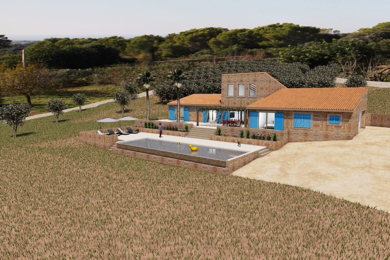 Grundstück mit Bauplan in S´Horta - Porto Colom